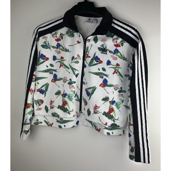 Adidas Bellista Cropped Track Jacket Floral Print ED4762 Women's US Size Small - Picture 12 of 13